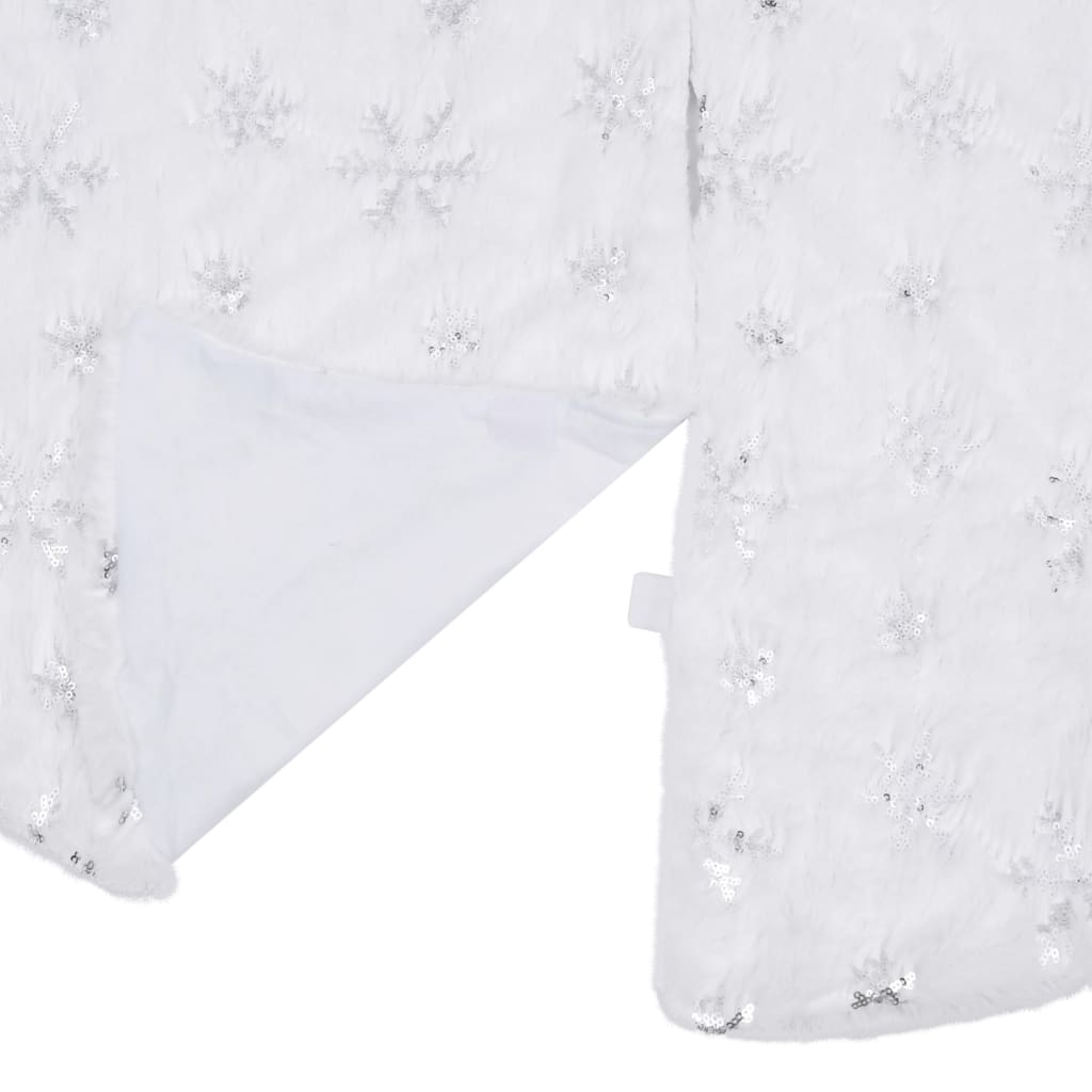 vidaXL Christmas Tree Skirt | White | Faux fur | Diameter 122 cm