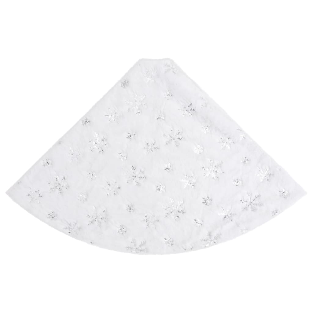 vidaXL Christmas Tree Skirt | White | Faux fur | Diameter 122 cm
