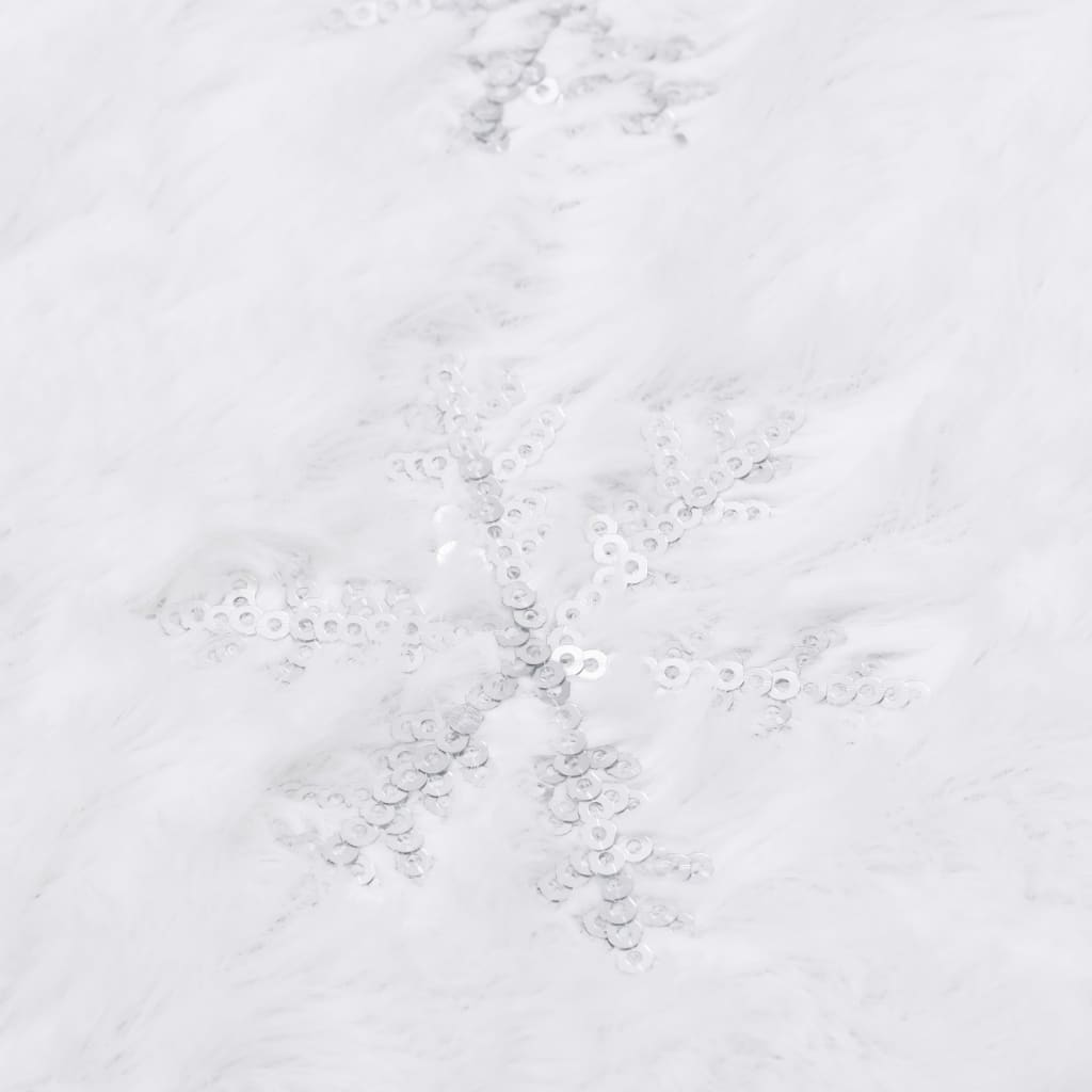 vidaXL Christmas Tree Skirt | White | Faux fur | Diameter 122 cm