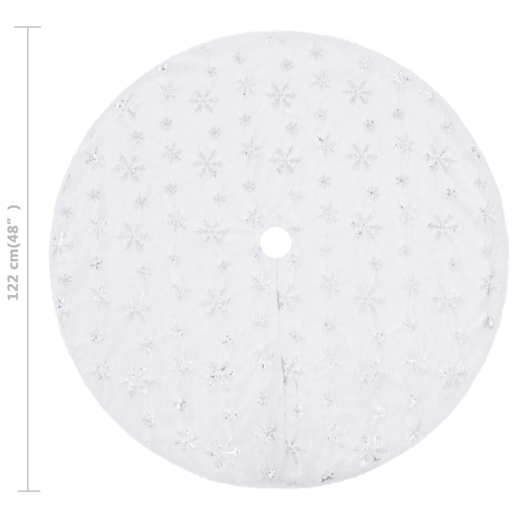 vidaXL Christmas Tree Skirt | White | Faux fur | Diameter 122 cm
