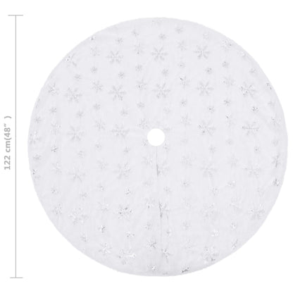 vidaXL Christmas Tree Skirt | White | Faux fur | Diameter 122 cm