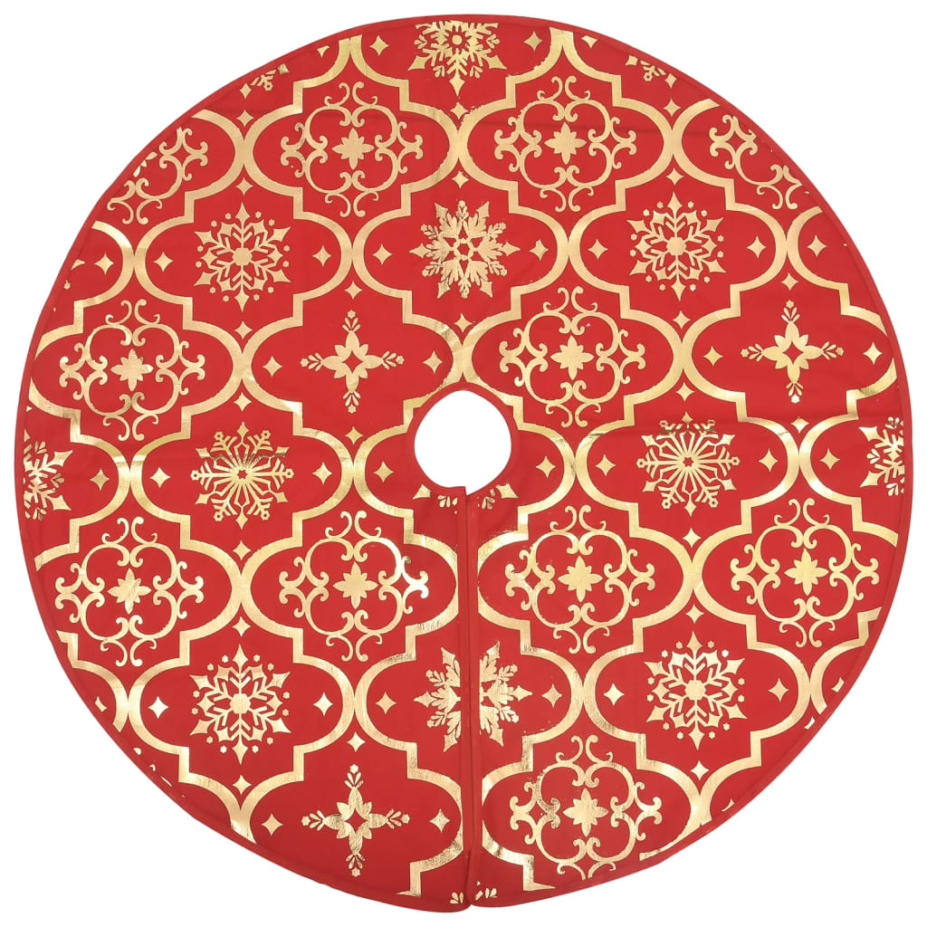 vidaXL Luxury Christmas Tree Skirt with Sock Red 90 cm Fabric
