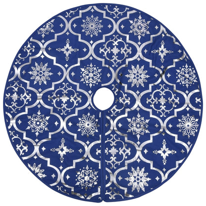 vidaXL Luxury Christmas Tree Skirt with Sock Blue 90 cm Fabric