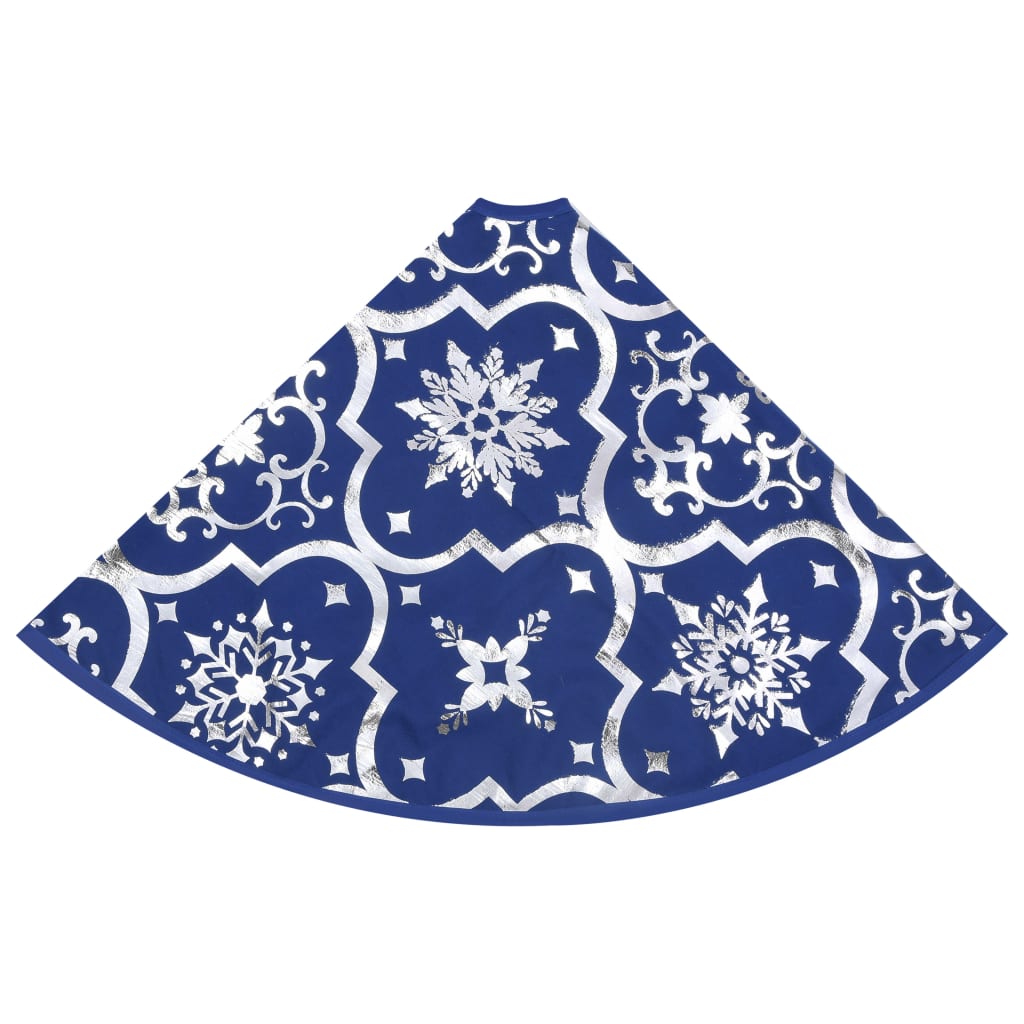 vidaXL Luxury Christmas Tree Skirt with Sock Blue 90 cm Fabric