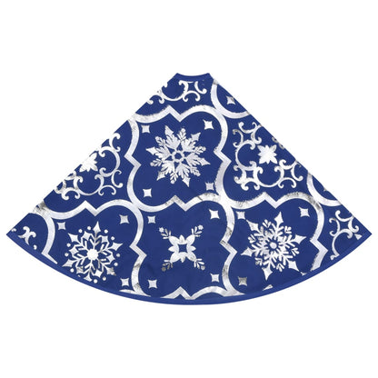 vidaXL Luxury Christmas Tree Skirt with Sock Blue 90 cm Fabric