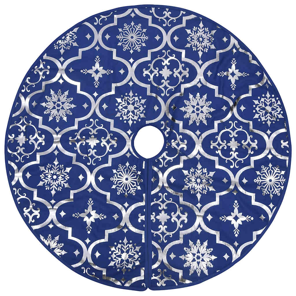 330280 vidaXL Luxury Christmas Tree Skirt with Sock Blue 150 cm Fabric