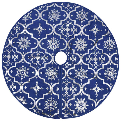 330280 vidaXL Luxury Christmas Tree Skirt with Sock Blue 150 cm Fabric
