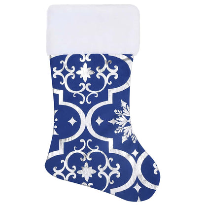 330280 vidaXL Luxury Christmas Tree Skirt with Sock Blue 150 cm Fabric