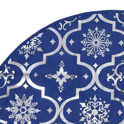 330280 vidaXL Luxury Christmas Tree Skirt with Sock Blue 150 cm Fabric
