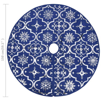 330280 vidaXL Luxury Christmas Tree Skirt with Sock Blue 150 cm Fabric
