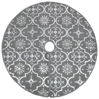 vidaXL Luxury Christmas Tree Skirt with Sock Grey 90 cm Fabric
