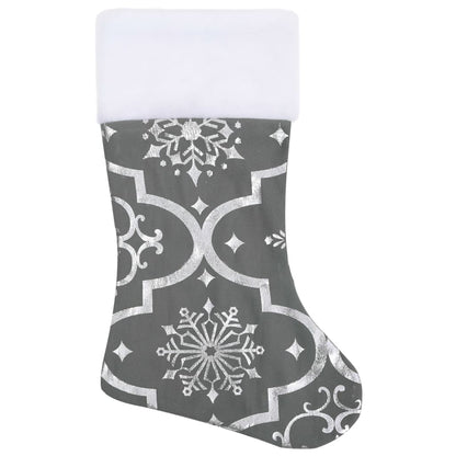 vidaXL Luxury Christmas Tree Skirt with Sock Grey 90 cm Fabric
