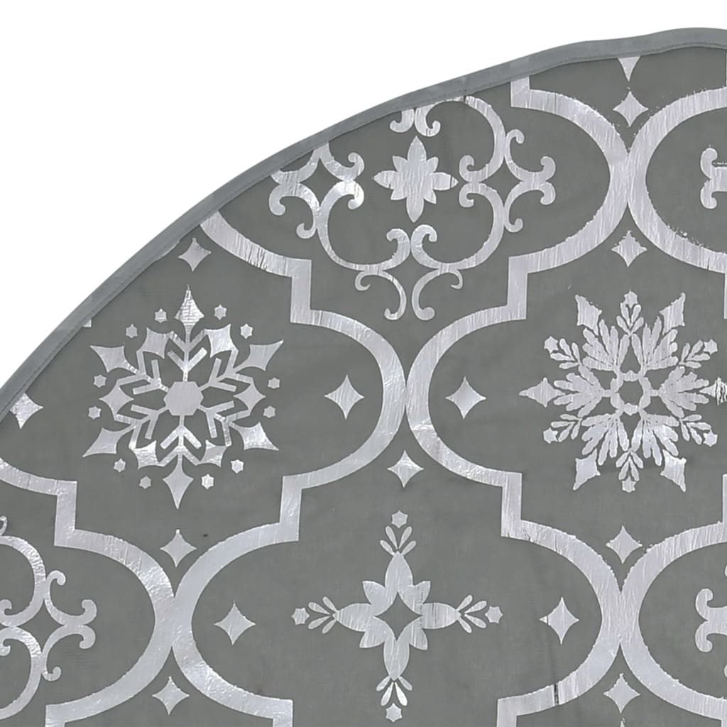 vidaXL Luxury Christmas Tree Skirt with Sock Grey 90 cm Fabric