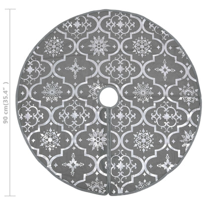 vidaXL Luxury Christmas Tree Skirt with Sock Grey 90 cm Fabric
