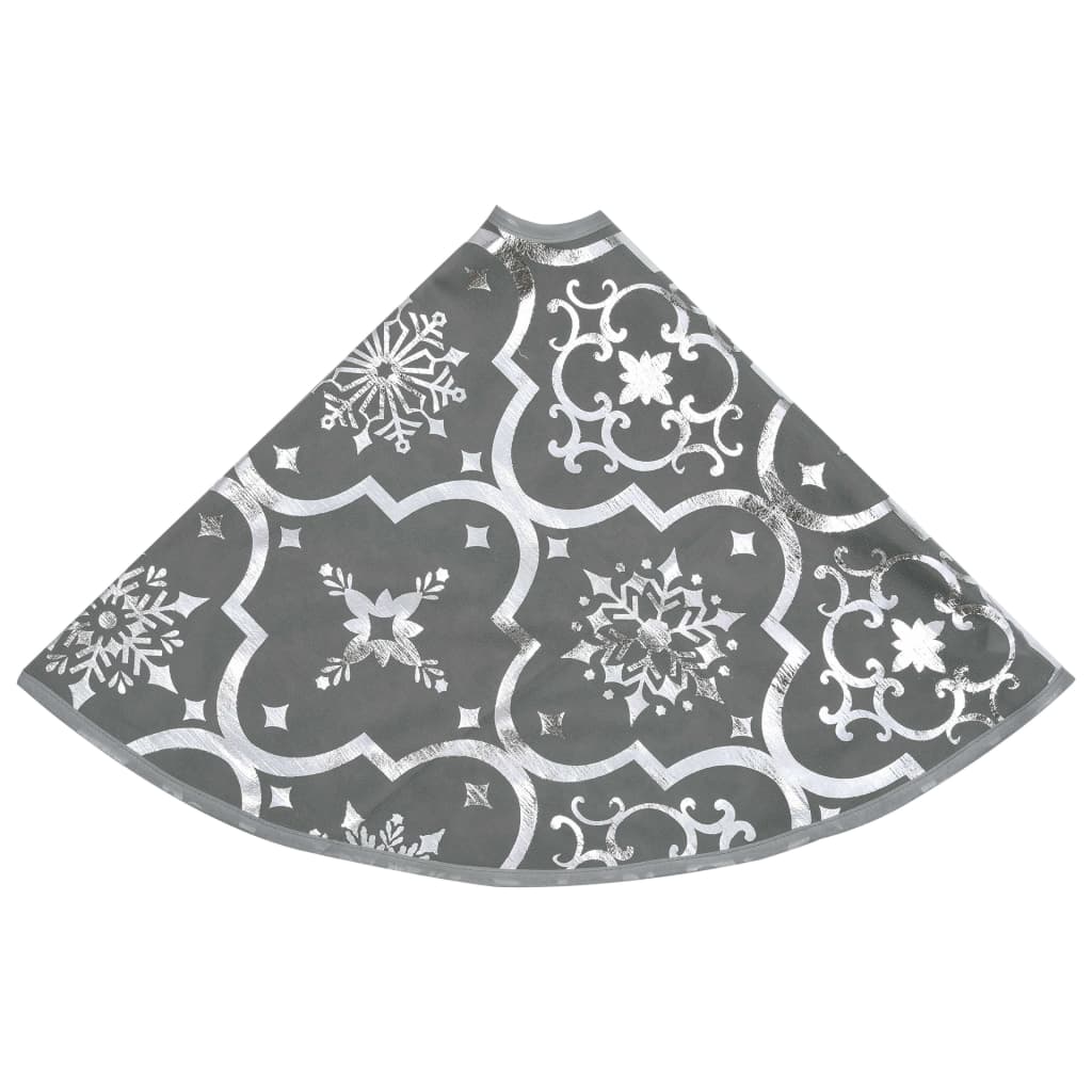 vidaXL Christmas Tree Skirt | Grey | Polyester | Large | Collapsible