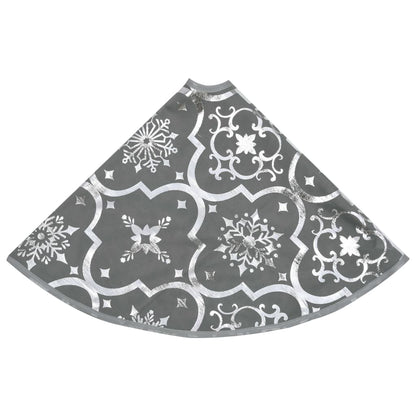 vidaXL Christmas Tree Skirt | Grey | Polyester | Large | Collapsible