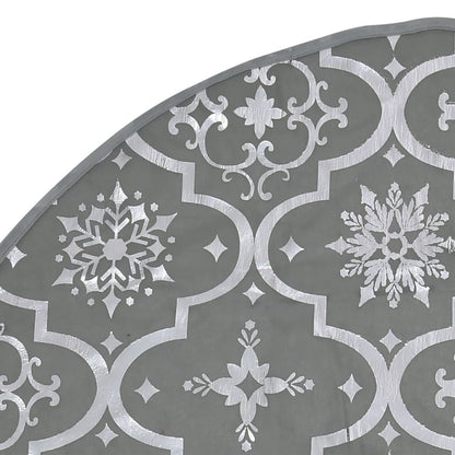 vidaXL Christmas Tree Skirt | Grey | Polyester | Large | Collapsible