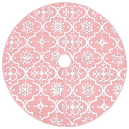 vidaXL Luxury Christmas Tree Skirt with Sock Pink 90 cm Fabric