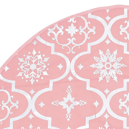 vidaXL Luxury Christmas Tree Skirt with Sock Pink 90 cm Fabric
