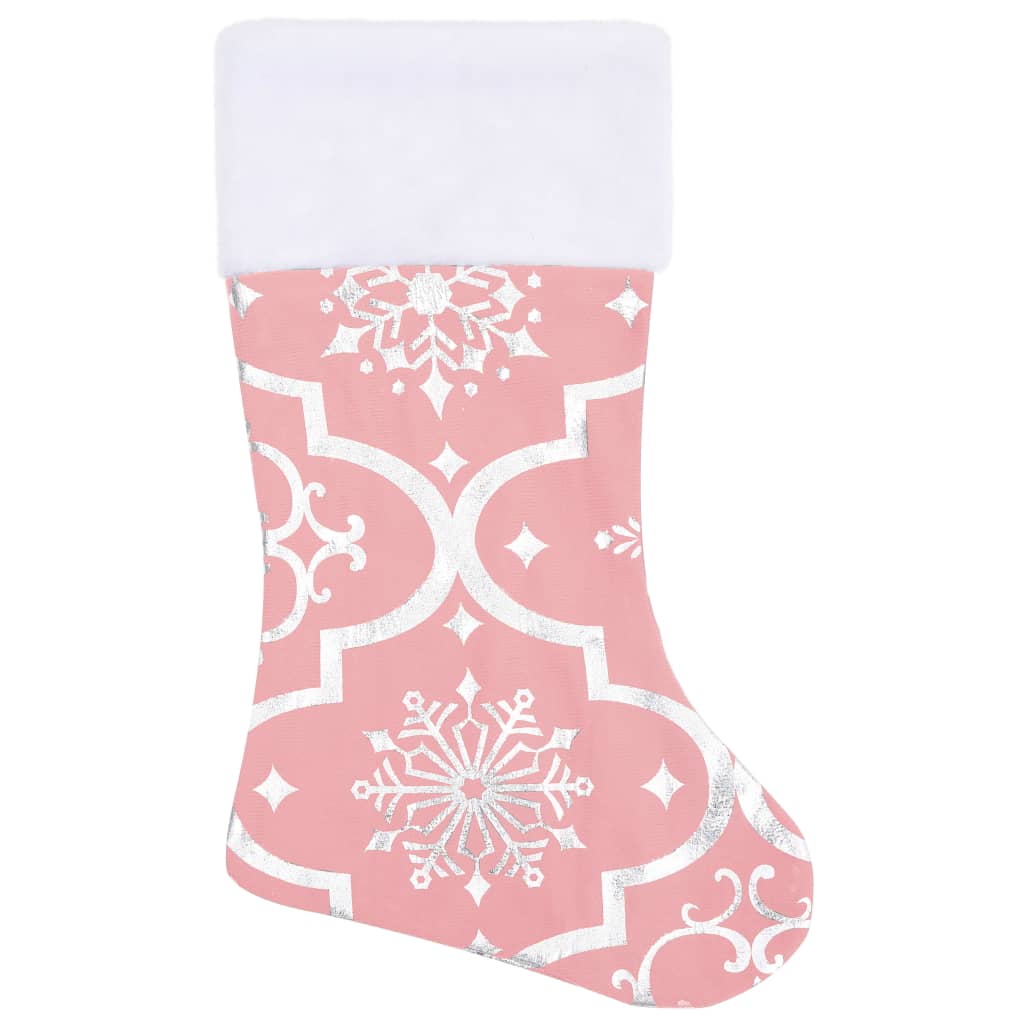 vidaXL Luxury Christmas Tree Skirt with Sock Pink 122 cm Fabric
