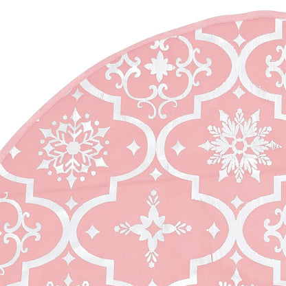 vidaXL Luxury Christmas Tree Skirt with Sock Pink 150 cm Fabric