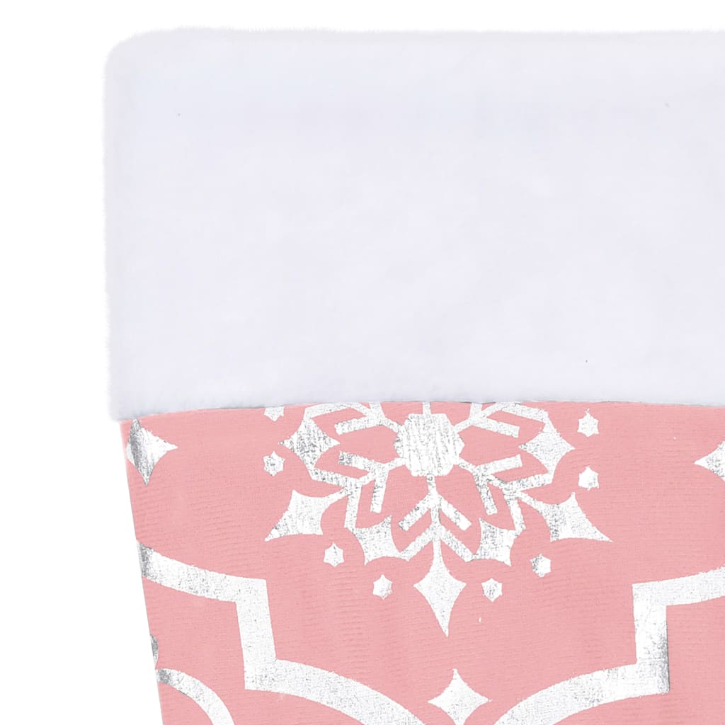 vidaXL Luxury Christmas Tree Skirt with Sock Pink 150 cm Fabric