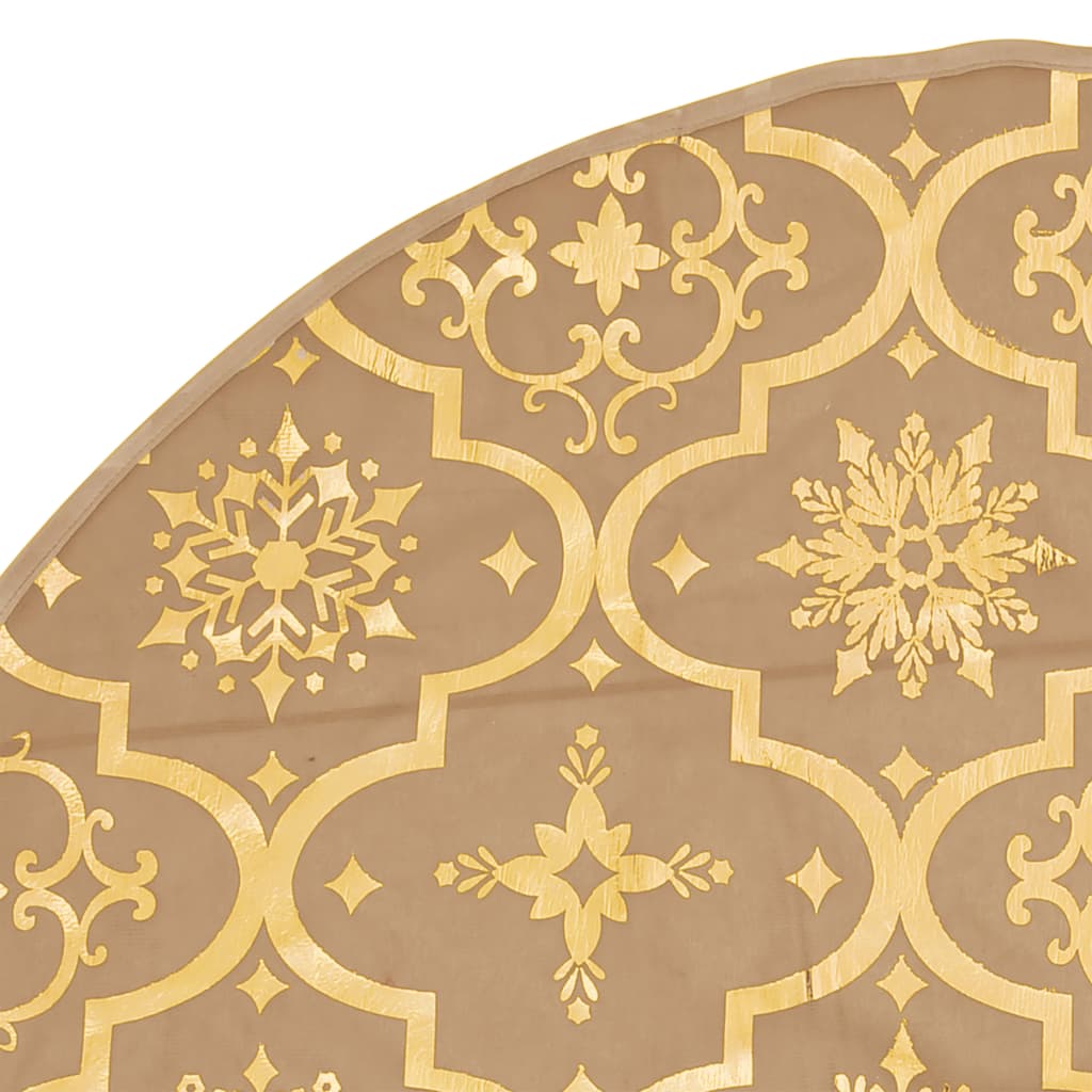 vidaXL Luxury Christmas Tree Skirt with Sock Yellow 122 cm Fabric