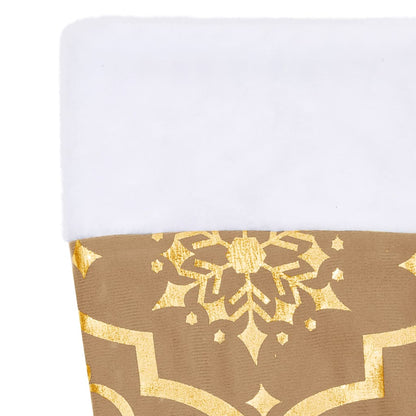 vidaXL Luxury Christmas Tree Skirt with Sock Yellow 122 cm Fabric