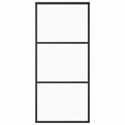 vidaXL Sliding Door ESG Glass and Aluminium 90x205 cm Black