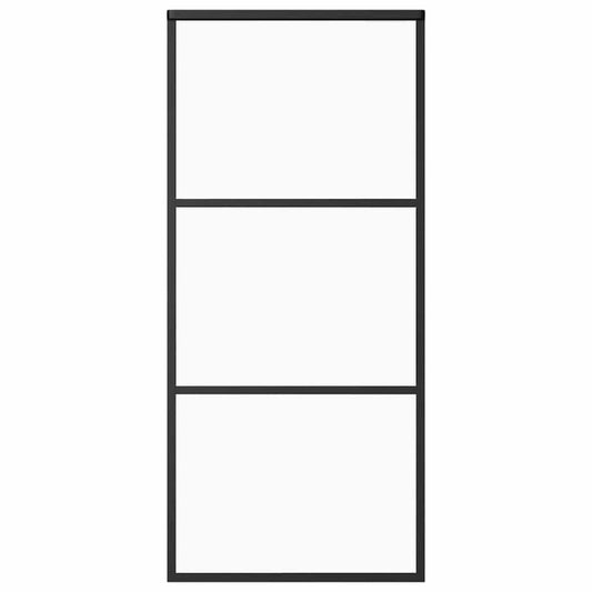 151009 vidaXL Sliding Door ESG Glass and Aluminium 90x205 cm Black