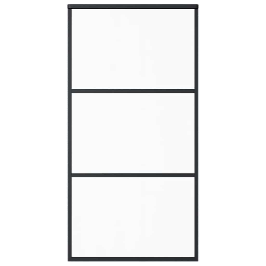 vidaXL Sliding Door ESG Glass and Aluminium 102x205 cm Black