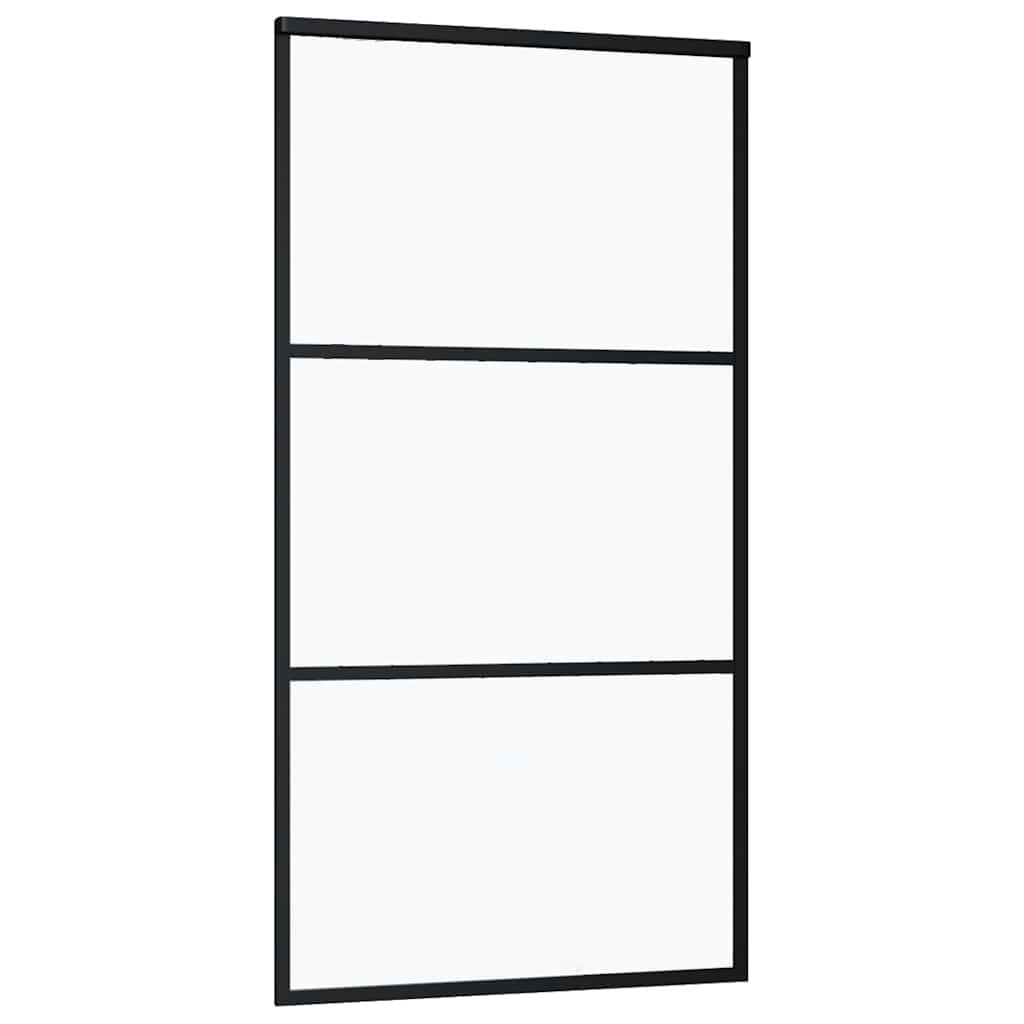 vidaXL Sliding Door ESG Glass and Aluminium 102x205 cm Black