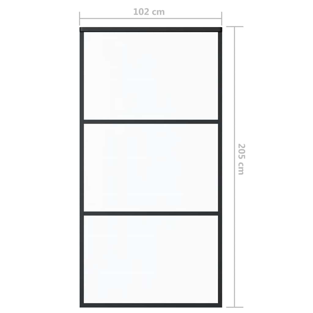 vidaXL Sliding Door ESG Glass and Aluminium 102x205 cm Black