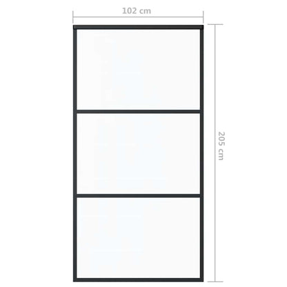 vidaXL Sliding Door ESG Glass and Aluminium 102x205 cm Black