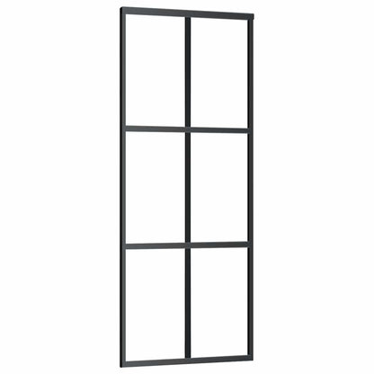 vidaXL Sliding Door ESG Glass and Aluminium 76x205 cm Black
