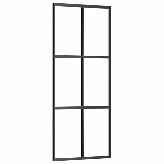 151011 vidaXL Sliding Door ESG Glass and Aluminium 76x205 cm Black