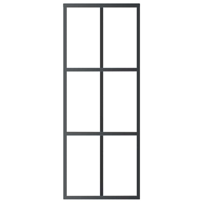 vidaXL Sliding Door ESG Glass and Aluminium 76x205 cm Black