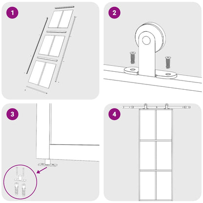 vidaXL Sliding Door ESG Glass and Aluminium 76x205 cm Black