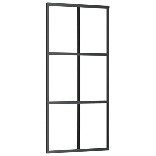 151012 vidaXL Sliding Door ESG Glass and Aluminium 90x205 cm Black