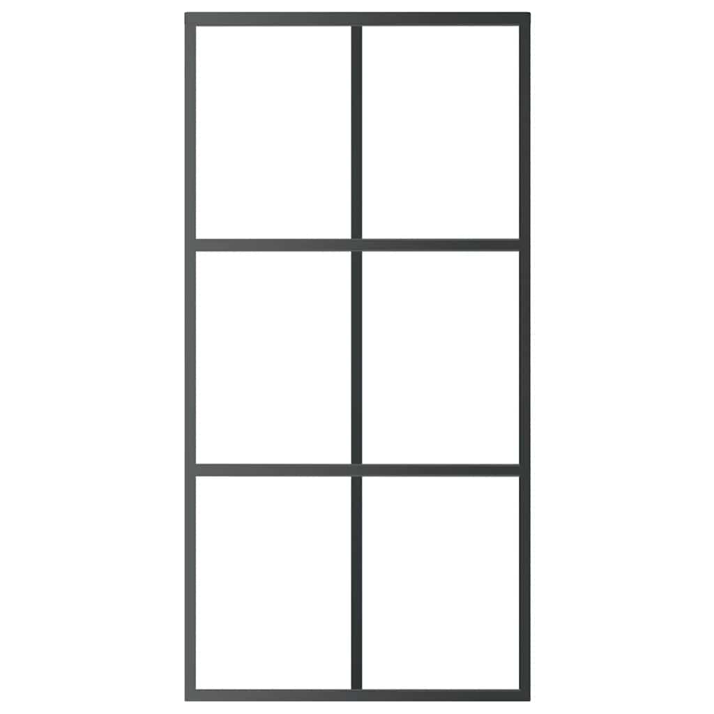 vidaXL Sliding Door ESG Glass and Aluminium 102x205 cm Black