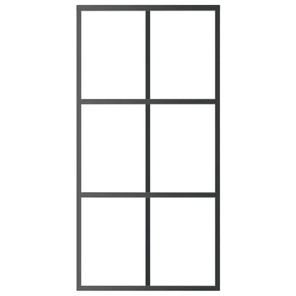 vidaXL Sliding Door ESG Glass and Aluminium 102x205 cm Black