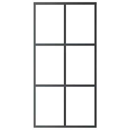 151013 vidaXL Sliding Door ESG Glass and Aluminium 102x205 cm Black