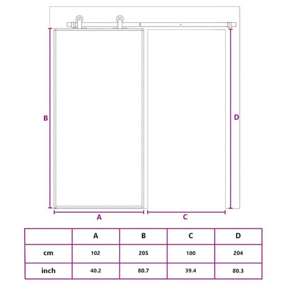 vidaXL Sliding Door ESG Glass and Aluminium 102x205 cm Black