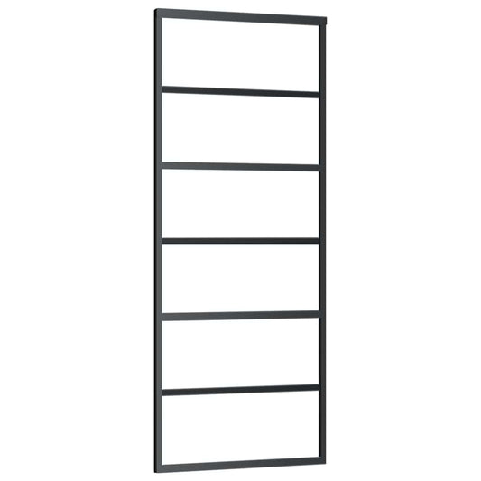 151014 vidaXL Sliding Door ESG Glass and Aluminium 76x205 cm Black