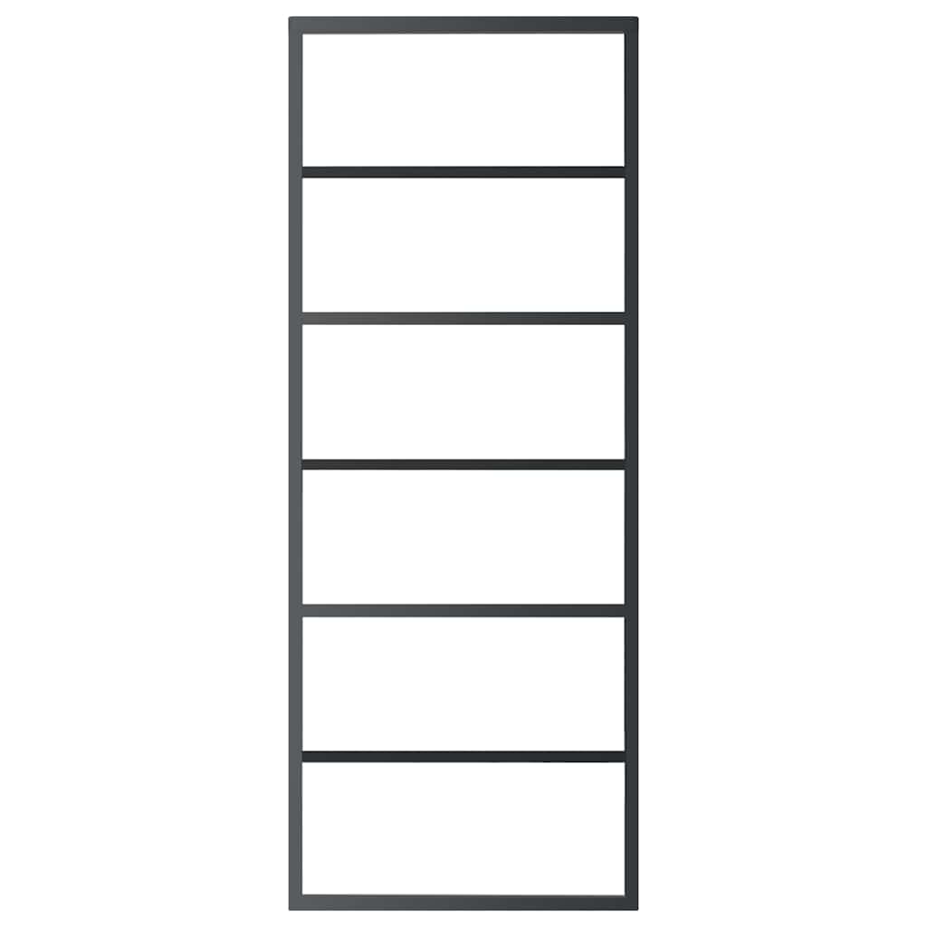 vidaXL Sliding Door ESG Glass and Aluminium 76x205 cm Black