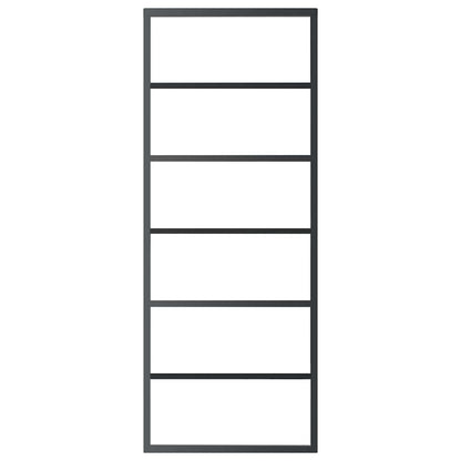 vidaXL Sliding Door ESG Glass and Aluminium 76x205 cm Black