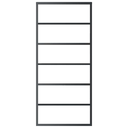 vidaXL Sliding Door ESG Glass and Aluminium 90x205 cm Black