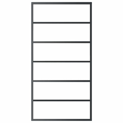 vidaXL Sliding Door ESG Glass and Aluminium 102x205 cm Black