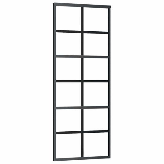 151017 vidaXL Sliding Door ESG Glass and Aluminium 76x205 cm Black