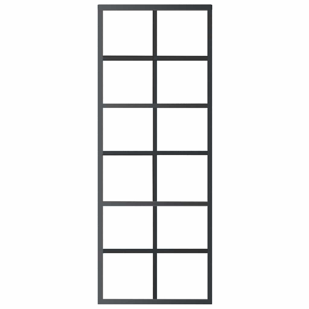 vidaXL Sliding Door ESG Glass and Aluminium 76x205 cm Black